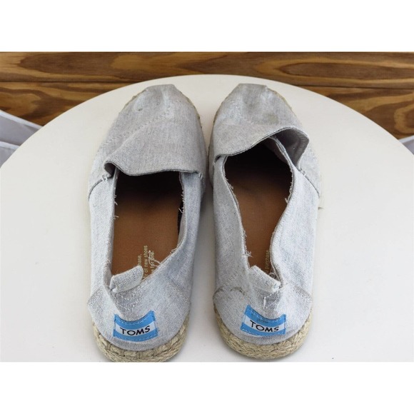 TOMS Size 7 Flat Shoes Gray Fabric Women 7‎ - Picture 10 of 12